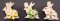 Osterhase aus Holz mit einer Blume auf einem Stift - weiß, grün, gelb - Größe 4 cm x 2,5 cm