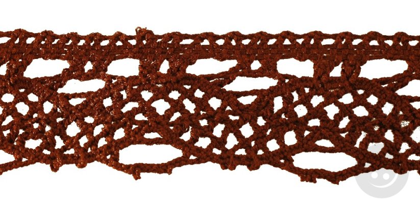 Cotton lace trim - brown - width 3,6 cm