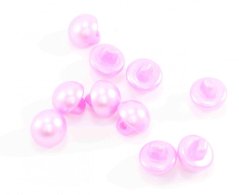 Gombík perlička so spodným prišitím - ostro ružová perleťová - priemer 0,9 cm