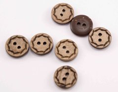 Hole shirt button - coconut - broken circle - beige - diameter 1.27 cm