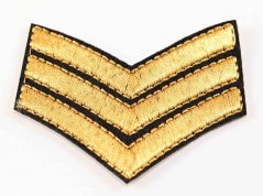 Iron-on patch - US sergeant - size 4.5 cm x 5.5 cm - gold