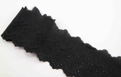 Bavlněná Madeira - s větrníčky - černá - šířka 6 cm