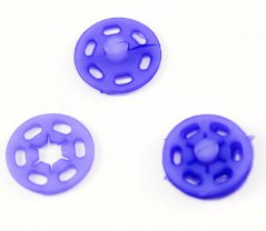 Plastový patentek - fialová - průměr 1,5 cm
