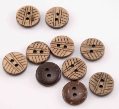 Hole shirt button - wooden - Christmas tree - coconut - diameter 1.27 cm