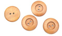 Dierkový drevený gombík so širokým okrajom – svetlohnedé drevo, 3,5 cm