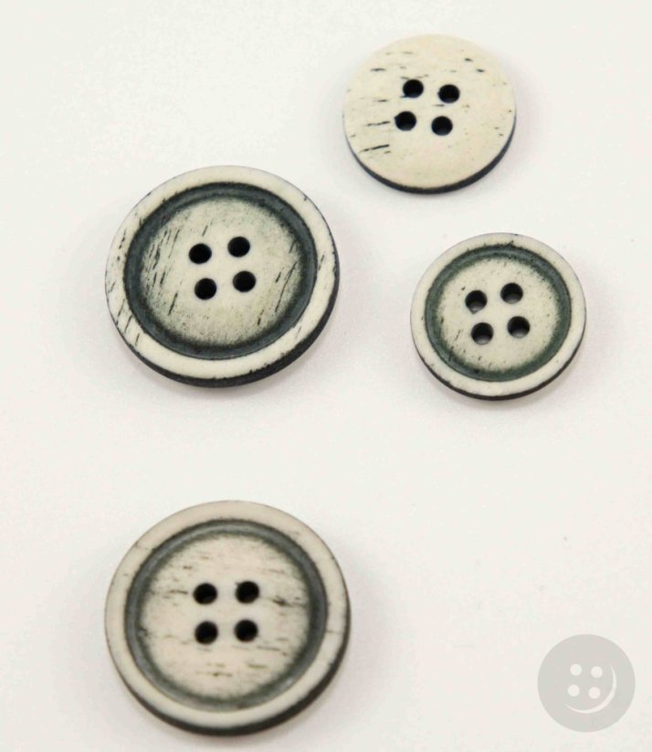 Hole button - khaki highlight - diameter 2 cm