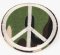 Iron-on patch - HIPPIE - diameter 5 cm - khaki