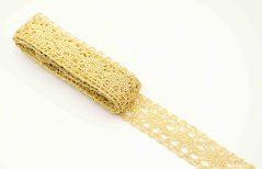 Paličkovaná krajka - vsadka - zlatá lurexová - šířka - 2,5 cm