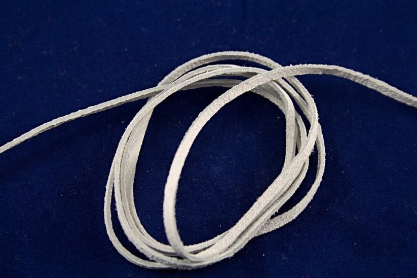 Leather cord - grey - length cca 90 cm