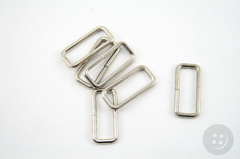 Rectangle - silver - pulling hole width 2,4 cm