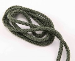 Bavlněná oděvní šňůra - khaki - průměr 0,5 cm