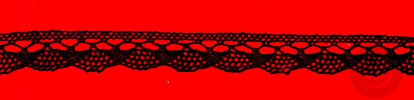 Cotton lace trim - black - width 1 cm