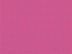 Baumwollstoff - weiße Punkte auf pink