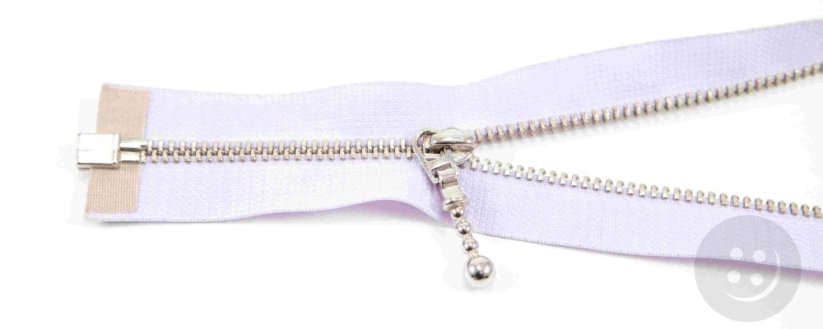Dělitelný kovový stříbrný zip č.3 více barev - délka (30 - 85 cm) - Délka: 75 cm, Barvy dělitelný kovový stříbrný zip č.3: fialová