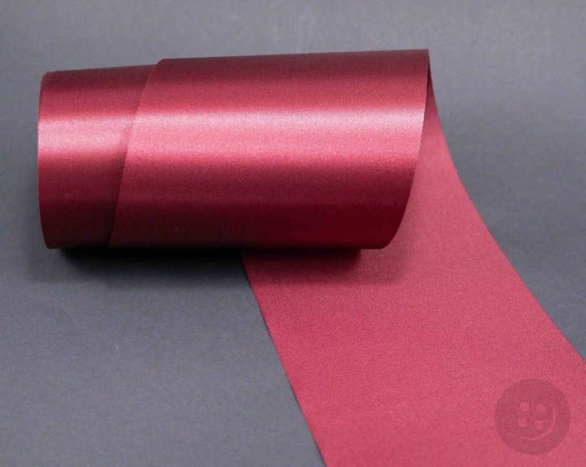 Luxury satin ribbon - burgundy - width 10 cm