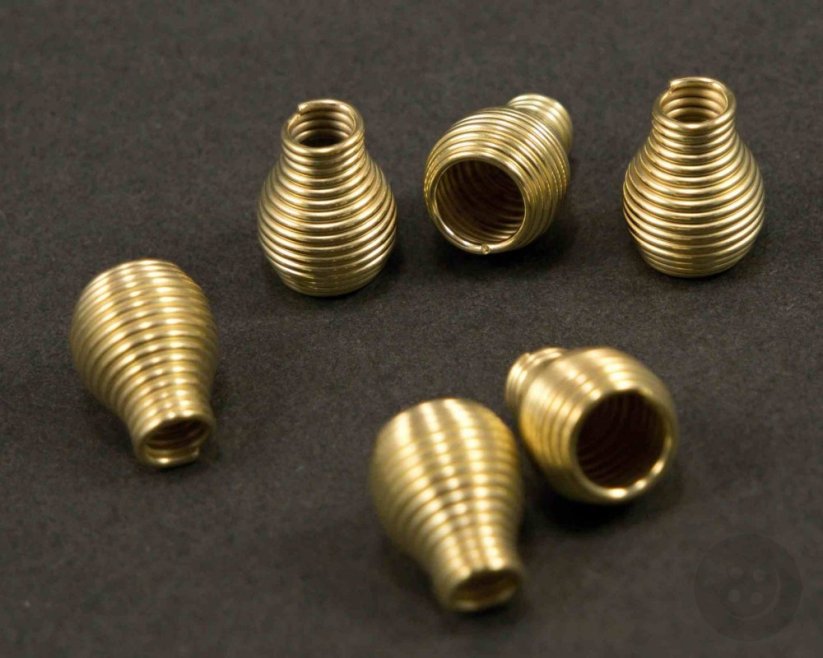 Kroucená kovová koncovka - stříbrná | zlatá - průměr průvleku 0,5 cm