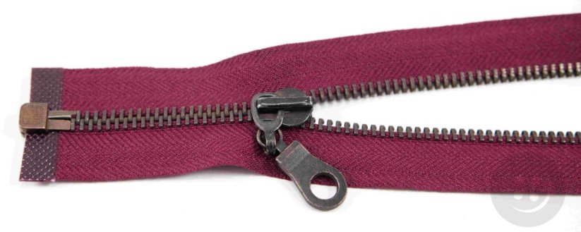 Dělitelný kovový starokovový zip č.5 více barev - délka (30 - 100 cm)