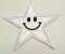 Iron-on patch - glitter star - silver - size 8.5 cm x 8.5 cm
