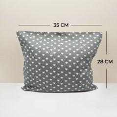 Kräuterkissen Kräuter-Neustart - grau mit Herzen - Größe 35 x 28 cm