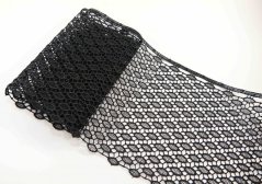 Guipure lace trim - black - width 17 cm