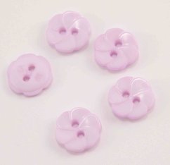 Dírkový knoflík - květinka - světlá růžovo fialová - průměr 1,3 cm