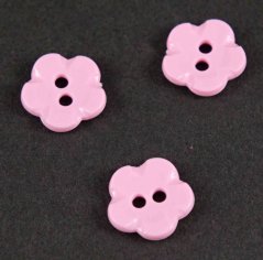 Gombík v tvare kvetinky - ružová - priemer 1,5 cm