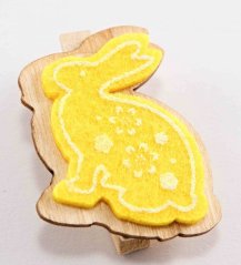 Osterhase auf Holzpflock - Grün - Größe 5 cm x 4 cm