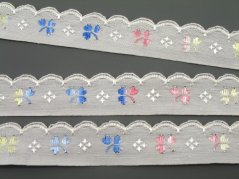 Deko-Borte - blau, weiß, pink - Breite 1,5 cm