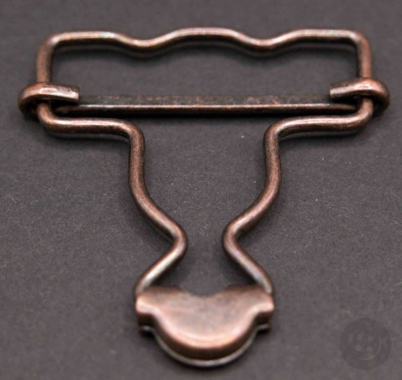 Metal buckle - old copper - hole 4 cm