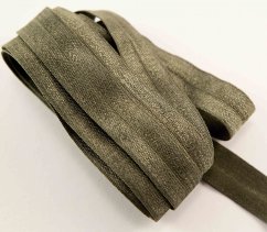 Lemovací pruženka - jemně khaki zelená - šířka 1,5 cm