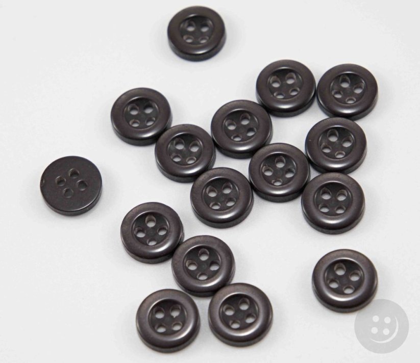 Hole shirt button - dark brown - diameter 1.2 cm