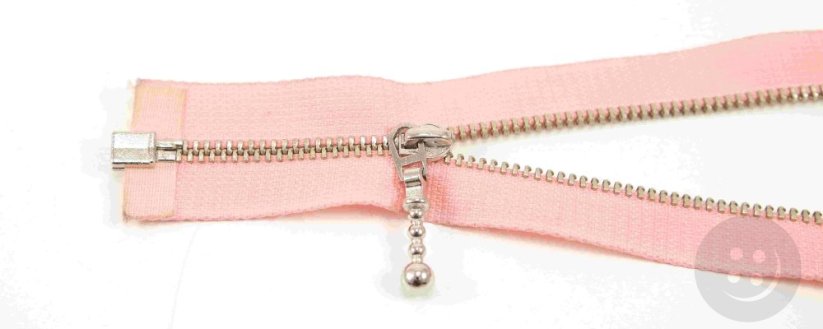 Dělitelný kovový stříbrný zip č.3 více barev - délka (30 - 85 cm) - Délka: 75 cm, Barvy dělitelný kovový stříbrný zip č.3: fialová