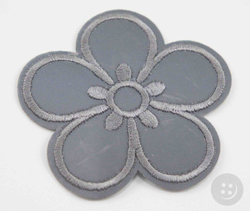 Iron-on patch - flower - 6 cm - reflexive