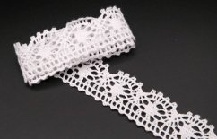 Bavlněná paličkovaná krajka - bílá - šířka 2,7 cm