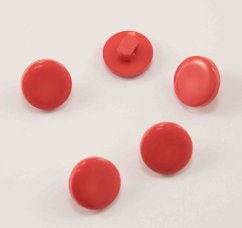 Button with bottom stitching - shiny light red - diameter 1.25 cm