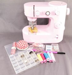 Šicí stroj pro děti Albi premium s extra výbavou - na výběr modrý nebo růžový