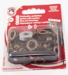 Metal eyelets 20 pcs - diameter 1,3 cm - antique metal