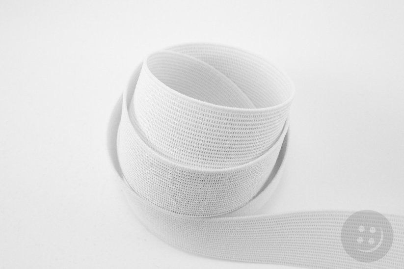 Prádlová guma - pevná - biela - šírka 3 cm