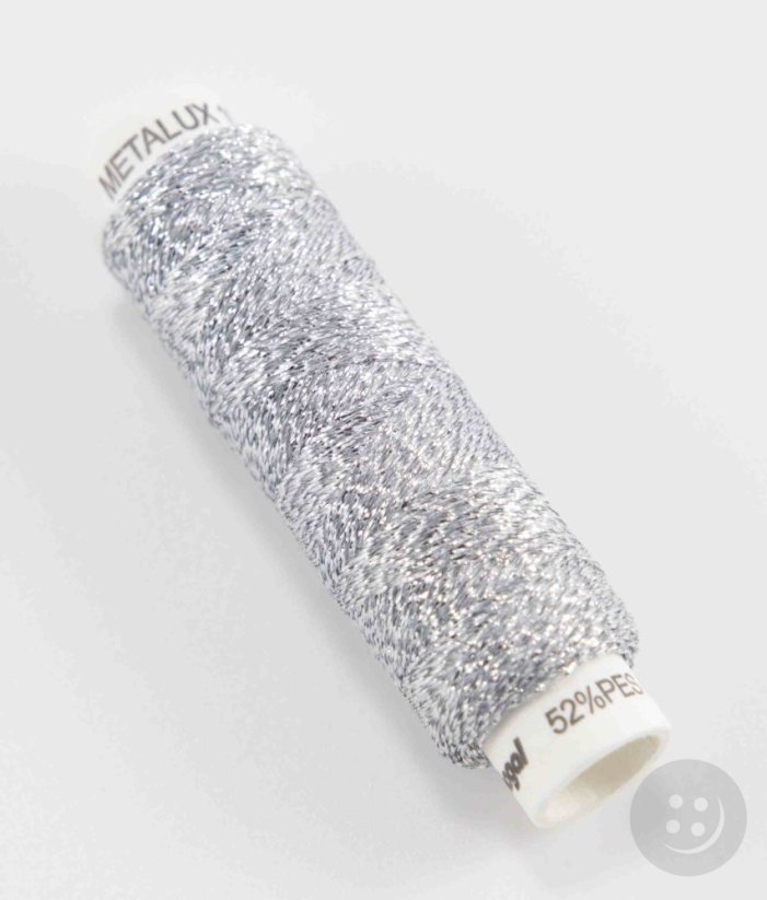 Lurexová niť Metalux - strieborná - 100 m