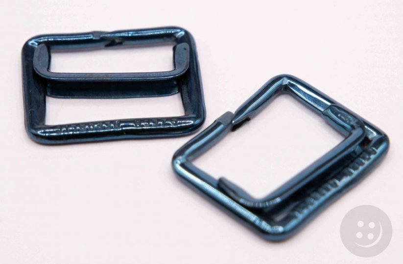 Metall Hosenschieber - dark blau silber - Durchmesser 2 cm