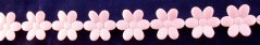 Saténové kytičky v metráži - svetlo ružová - šírka 2 cm