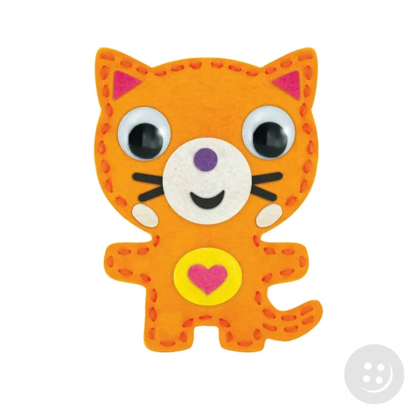 Oranžová mačička - sada pre deti na výrobu plsteného zvieratka + návod