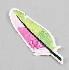 Nažehlovací záplata - barevné peříčko - více barevných variant - rozměr 6,5 cm x 2,2 cm