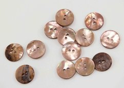 Perleťový knoflík barvený - odstíny růžovo hnědé -  průměr 1,8 cm