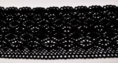 Bavlnená paličkovaná čipka - černá - šírka 13 cm