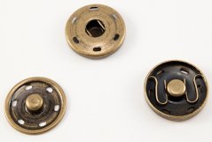 Big metal snap - antique brass - diameter 3 cm