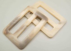 Rectangular plastic belt clip - beige cream brown - hole 5 cm