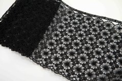 Guipure lace trim - black - width 18 cm