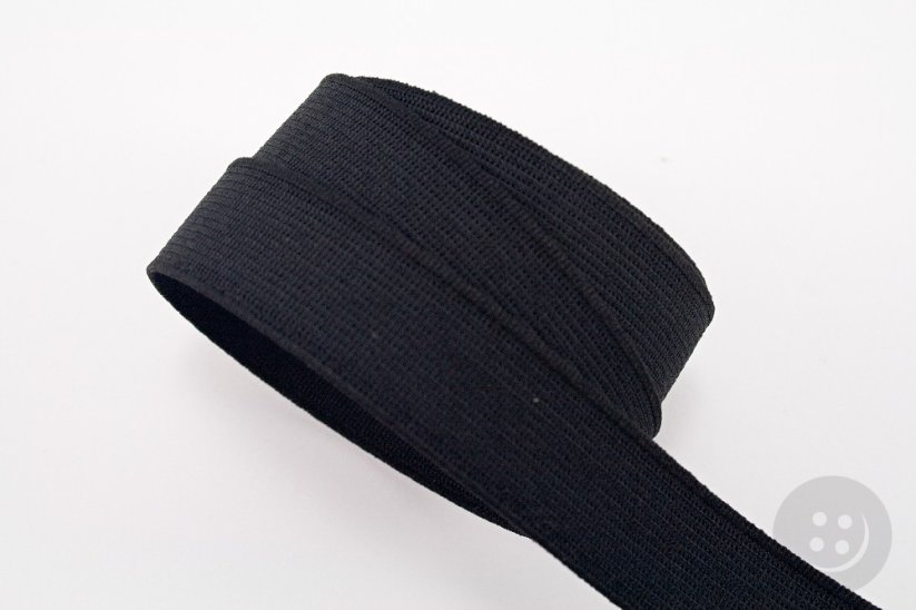 Flat firm elastics - black - width 3 cm