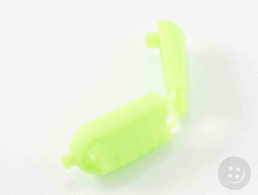 Plastic cord end - neon green - pulling hole diameter 0.5 cm